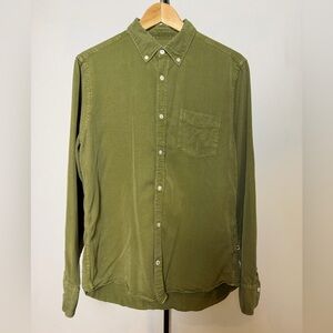 NN07 Manza Slim 5969 / Levon Lyocell Long Sleeve Button Down Shirt Leaf Green